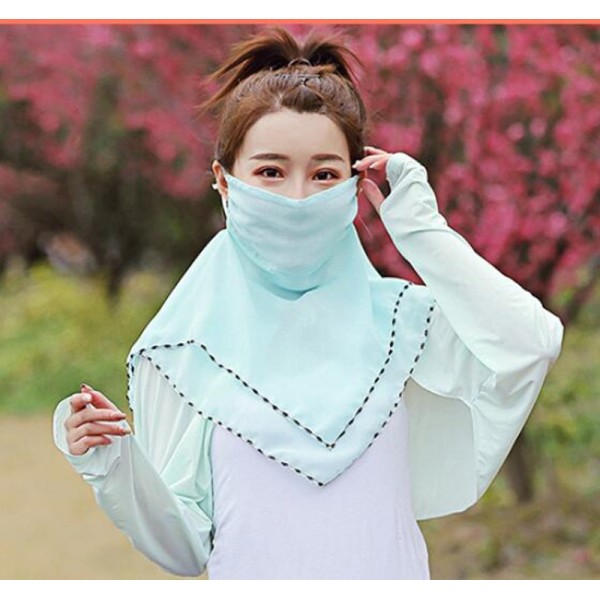Floral face mask mouth mask washable silk scarf handkerchief full face cover dust proof